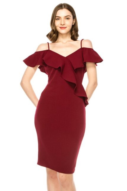 Chic Open Shoulder Short Dress