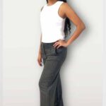 Flared Pants with White Stitching