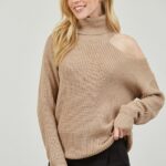 One Open Shoulder Sweater Brown