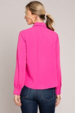 Crepe Draped Collar Dress Shirt - Image 5