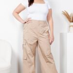 Plus Size Solid Casual Pants